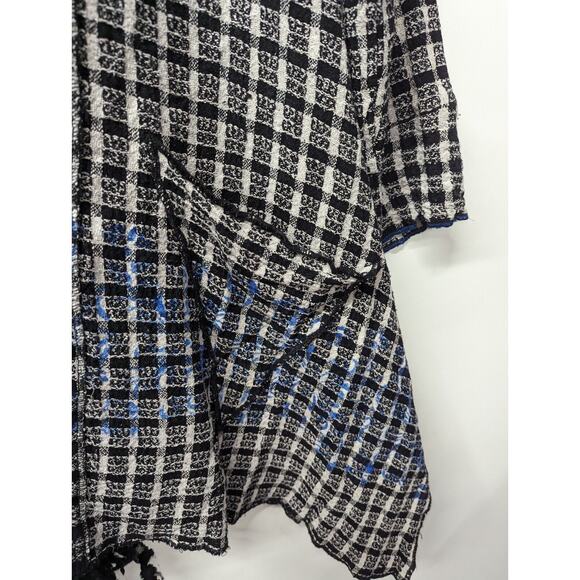 Steel Pony Women's Tweed Cardigan Jacket Open Front Fringes Pockets One Size - Picture 4 of 10